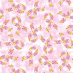 Light Pink - Tossed Floral Ribbons